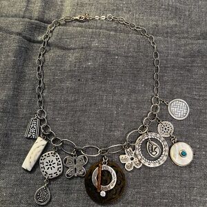 Silpada Sterling 10 Year Rep Award Large Charm Necklace